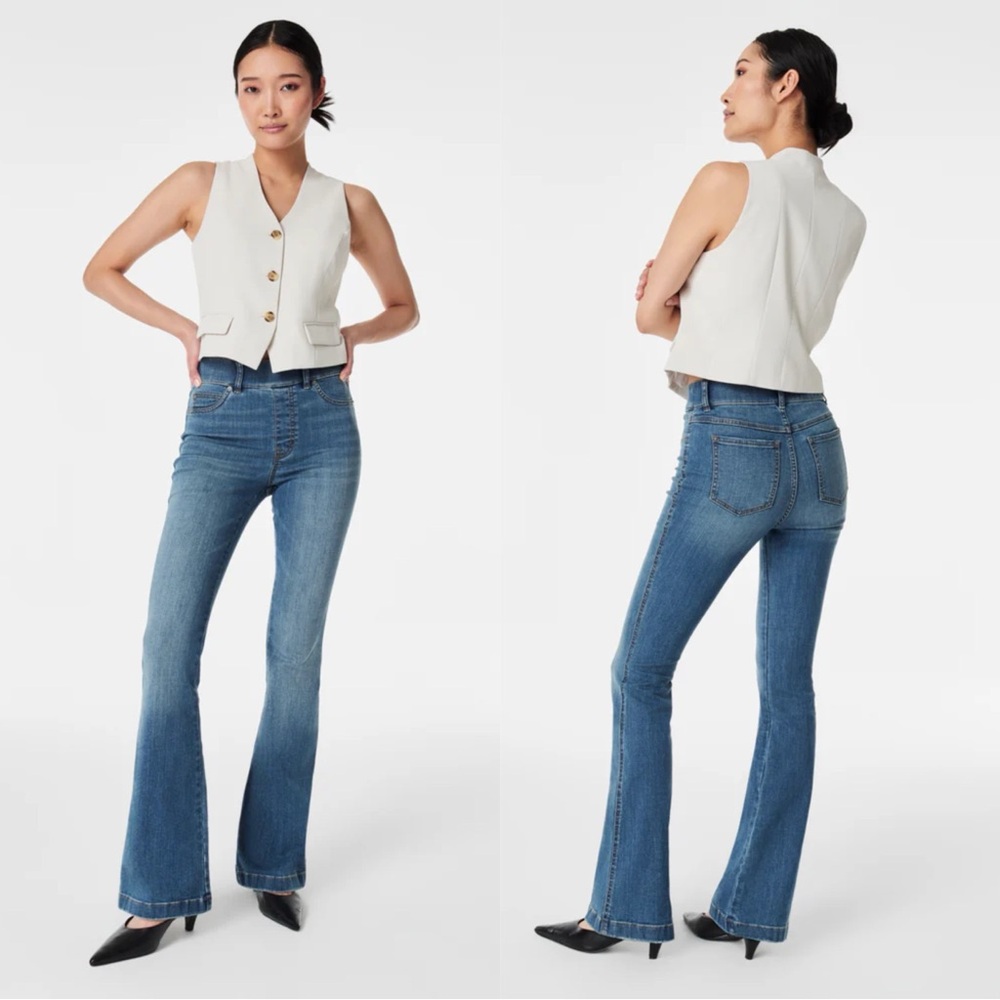 SPANX Blue Boot Cut Jeans